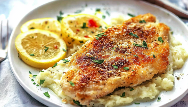 Quick Crumbed Chicken & Mashed Potatoes Recipe